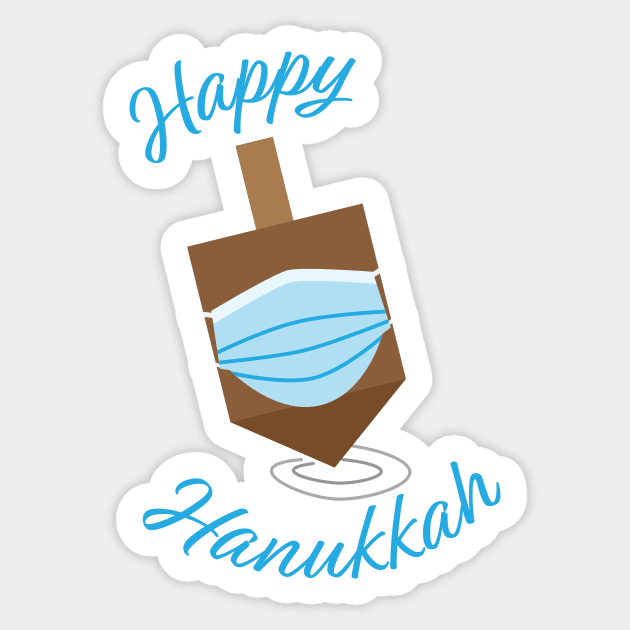 Happy Hanukkah - Spinning top with face mask Sticker by sigdesign